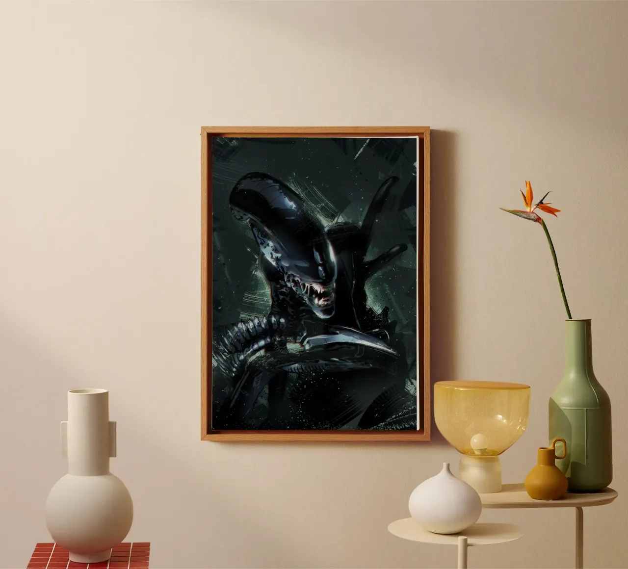 Alien Xenomorph tela con Cornice a cassetta da nabakumov