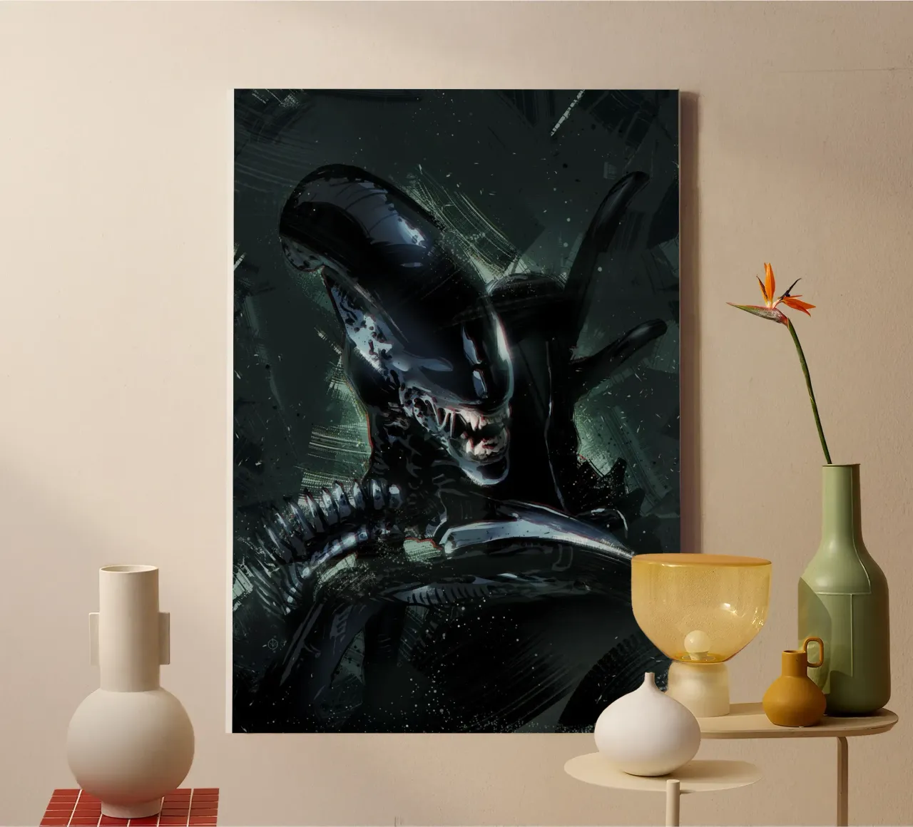 Alien Xenomorph tela con Cornice a cassetta da nabakumov