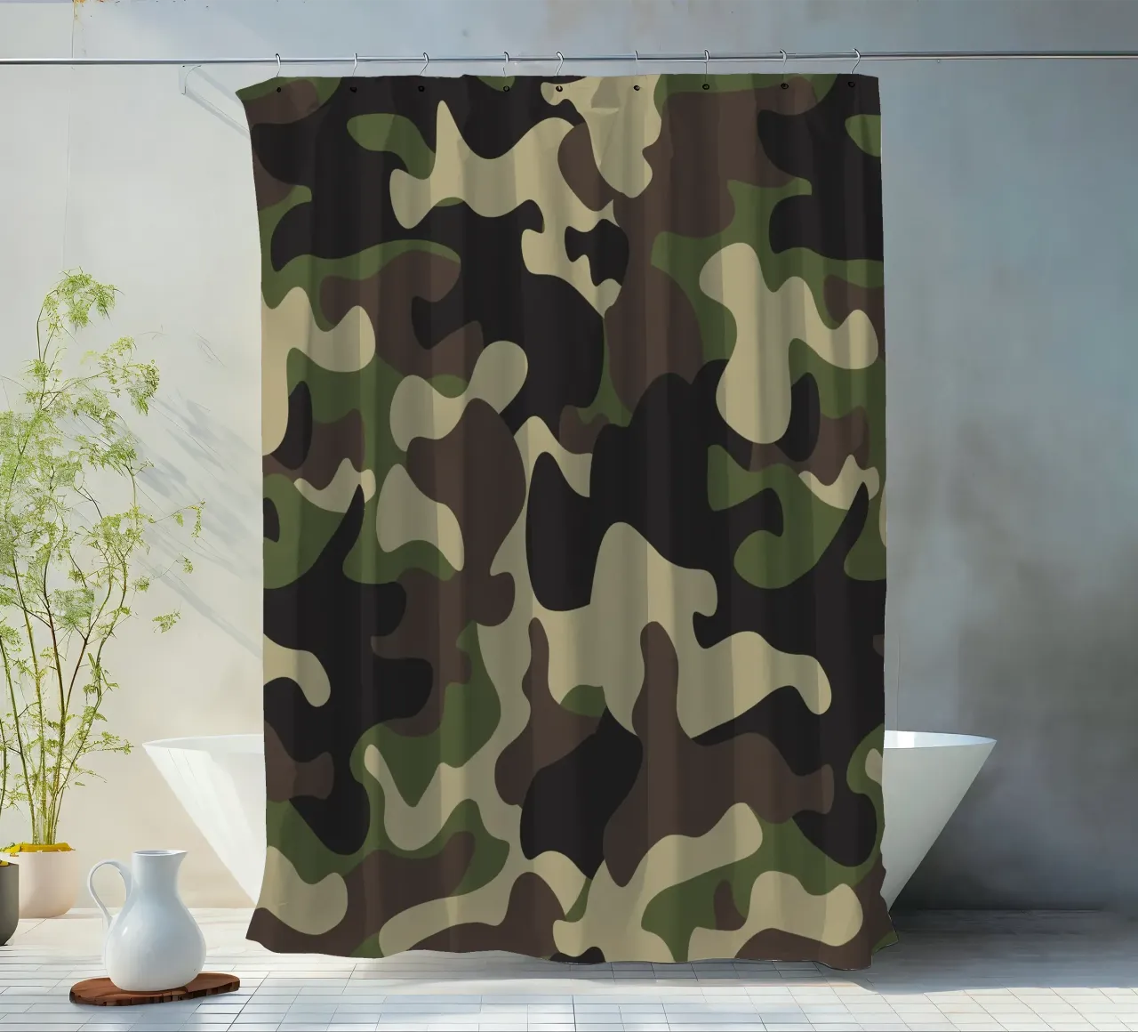Militär-Tarnung Duschvorhang von ARTVI-SHOP