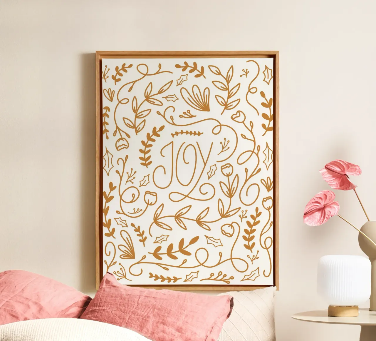 Joy Christmas Design canvas met Baklijst van anisillustration