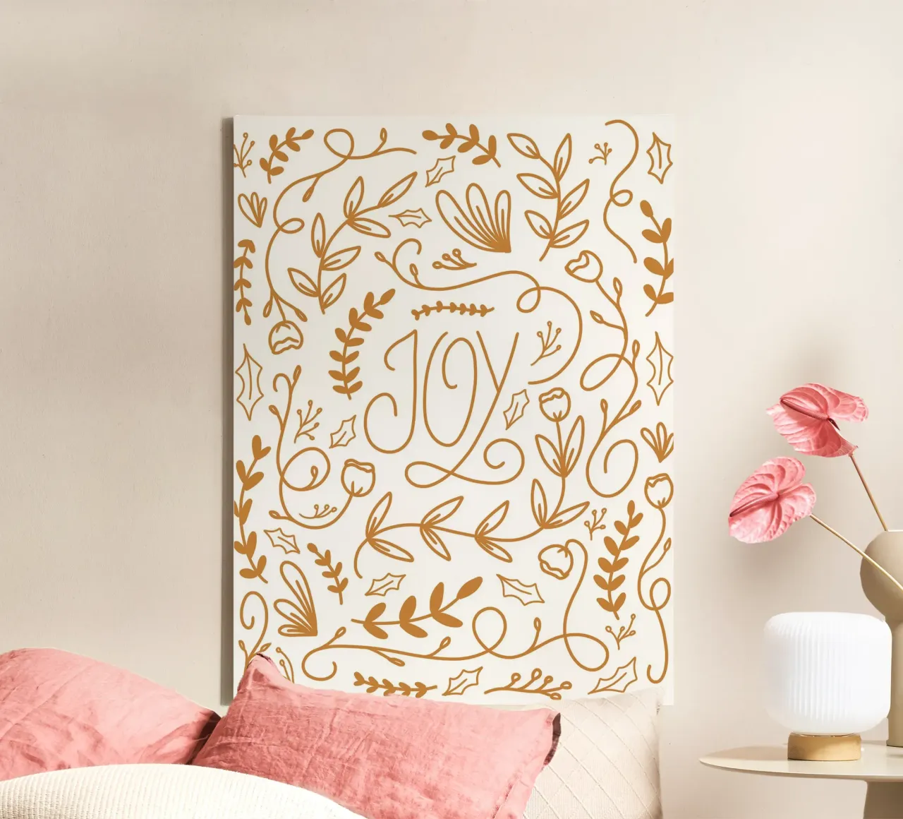 Joy Christmas Design canvas met Baklijst van anisillustration