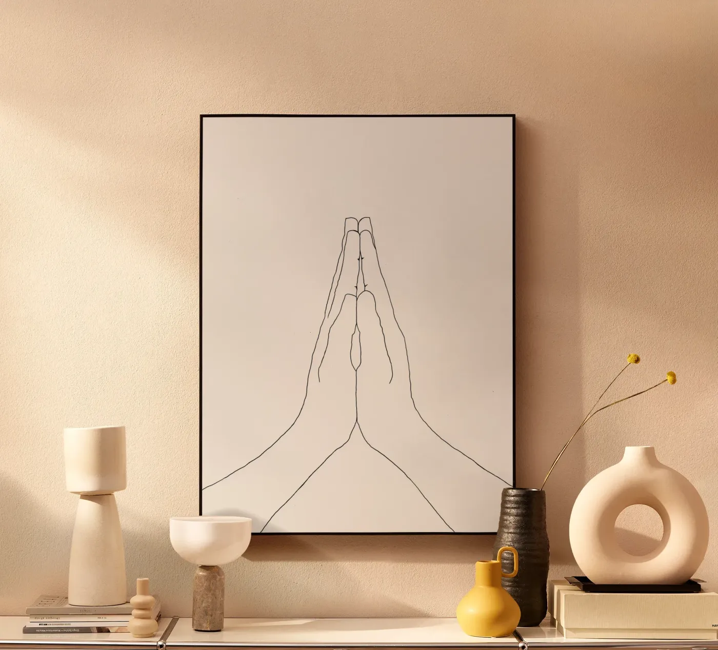 Prayer Hands One acrylic glass by Studio B