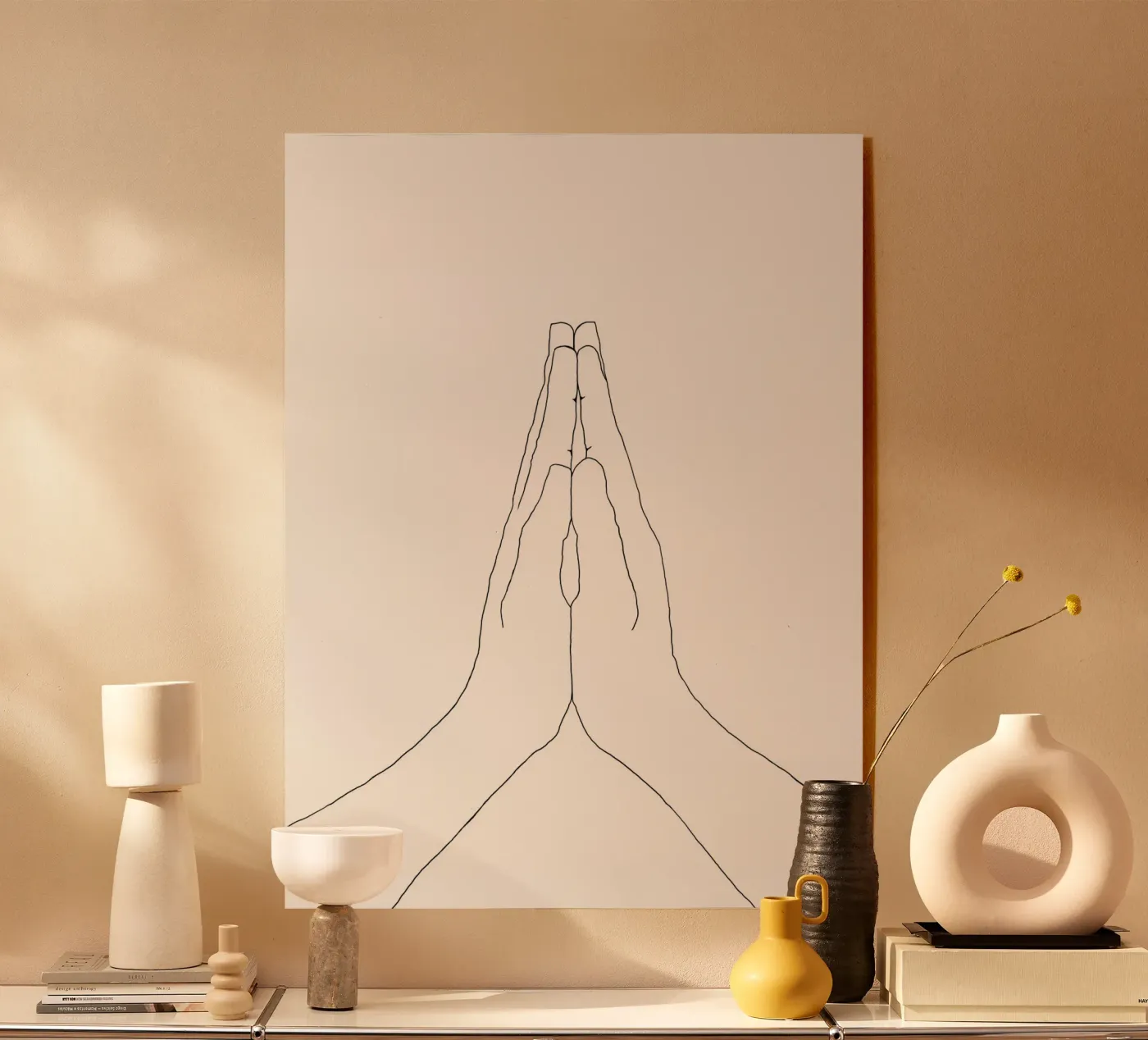 Prayer Hands One acrylic glass by Studio B