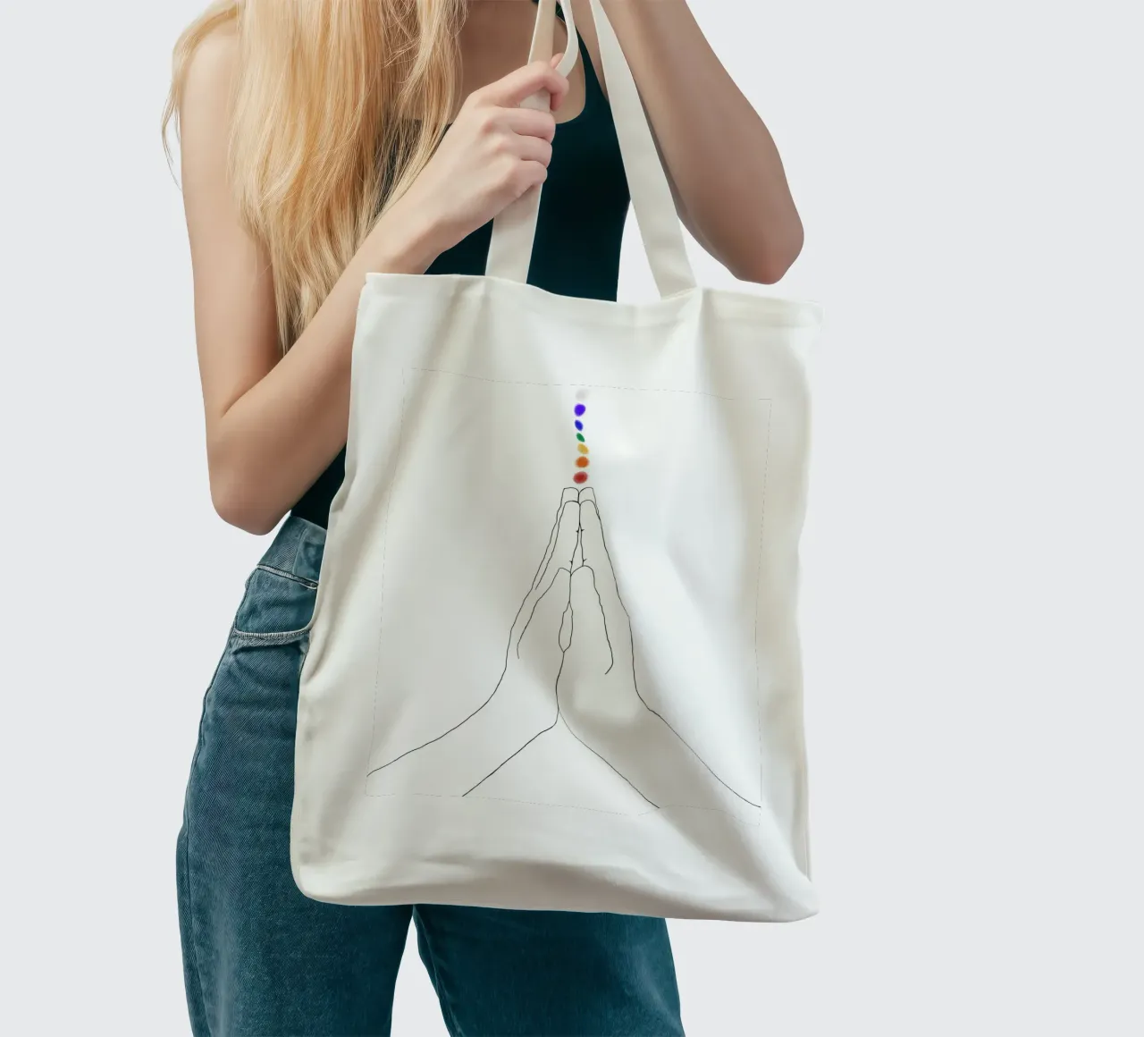 Mani di preghiera - I chakra borsa in juta da Studio B
