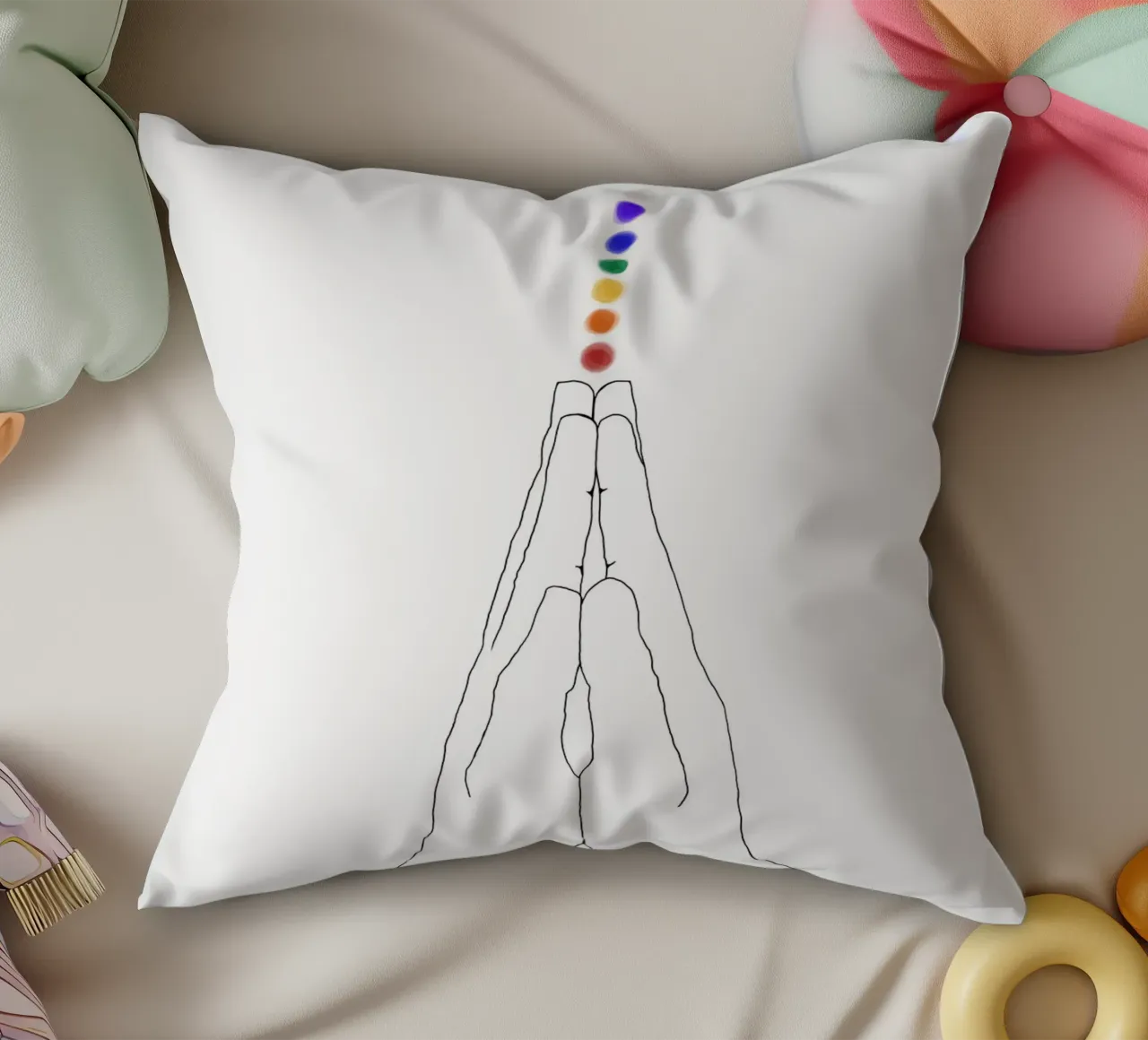Mani di preghiera - I chakra cuscino da Studio B