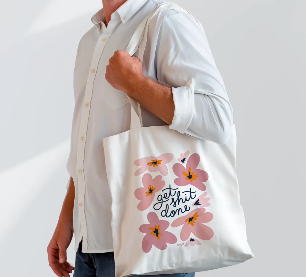 Get Shit Done borsa in juta da anisillustration