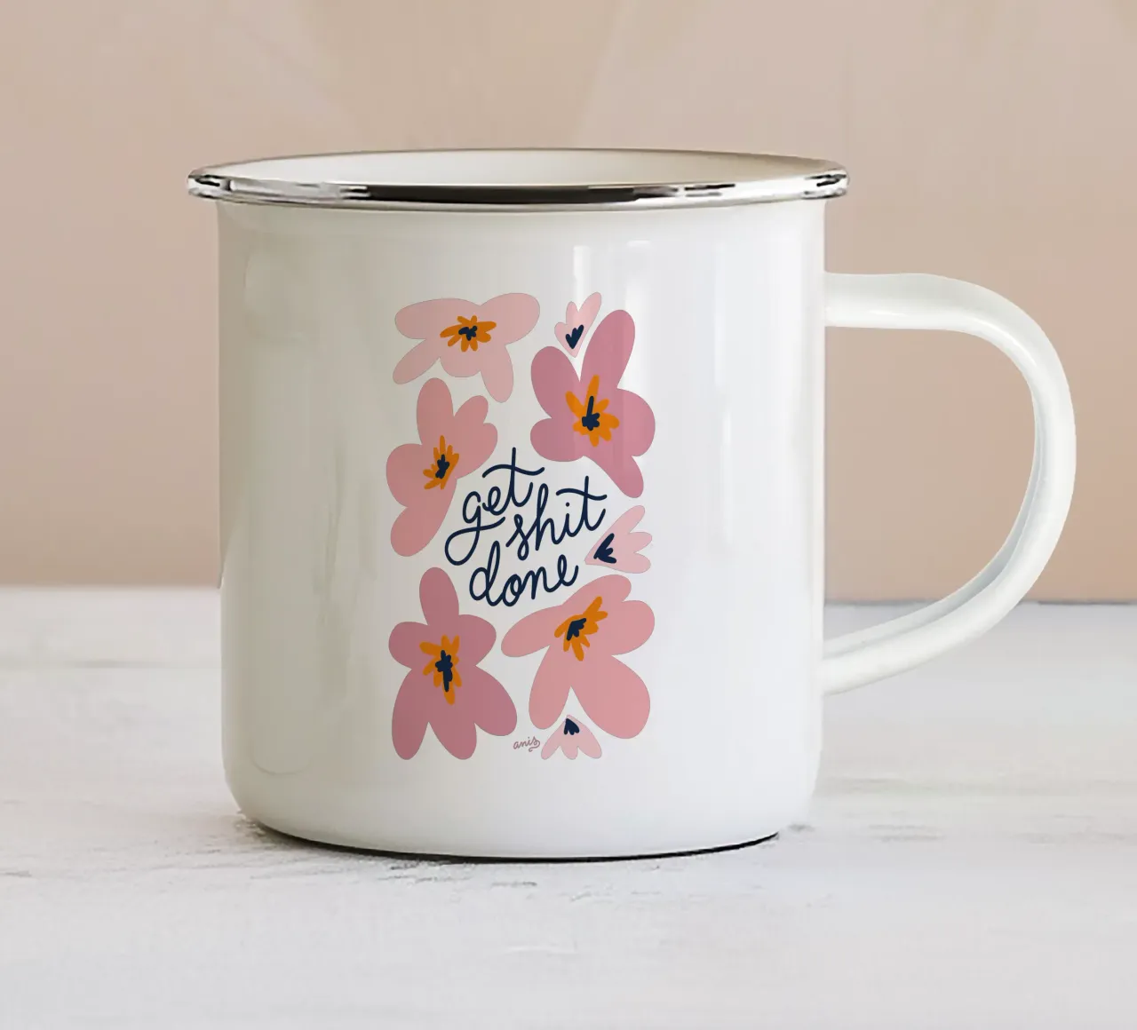 Get Shit Done tazza in smalto da anisillustration