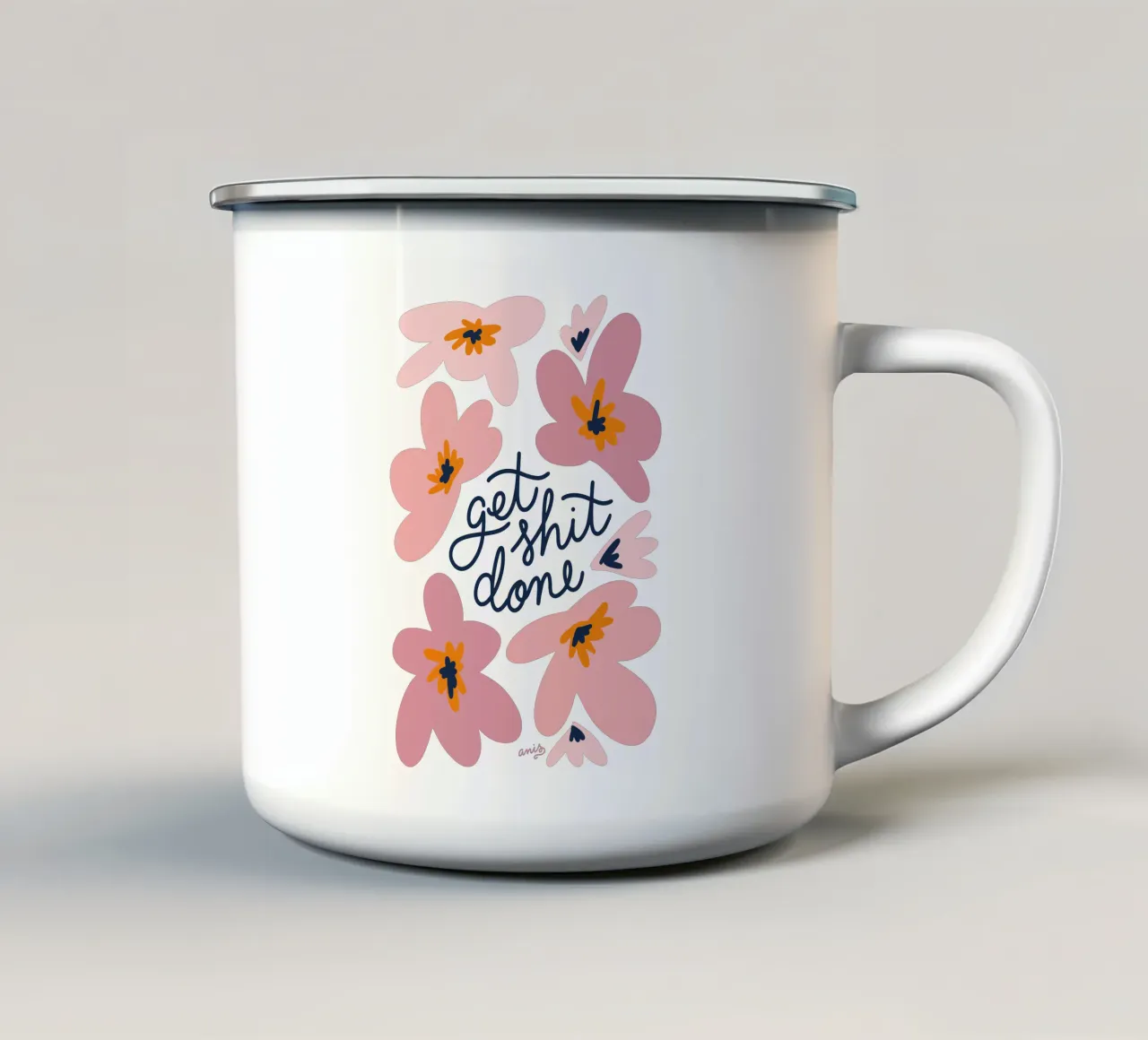 Get Shit Done tazza in smalto da anisillustration