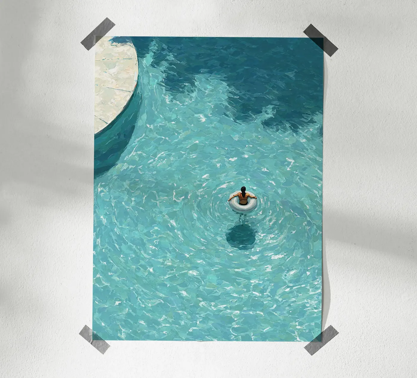 Poolside Drift poster van SunnyCanvas Co.