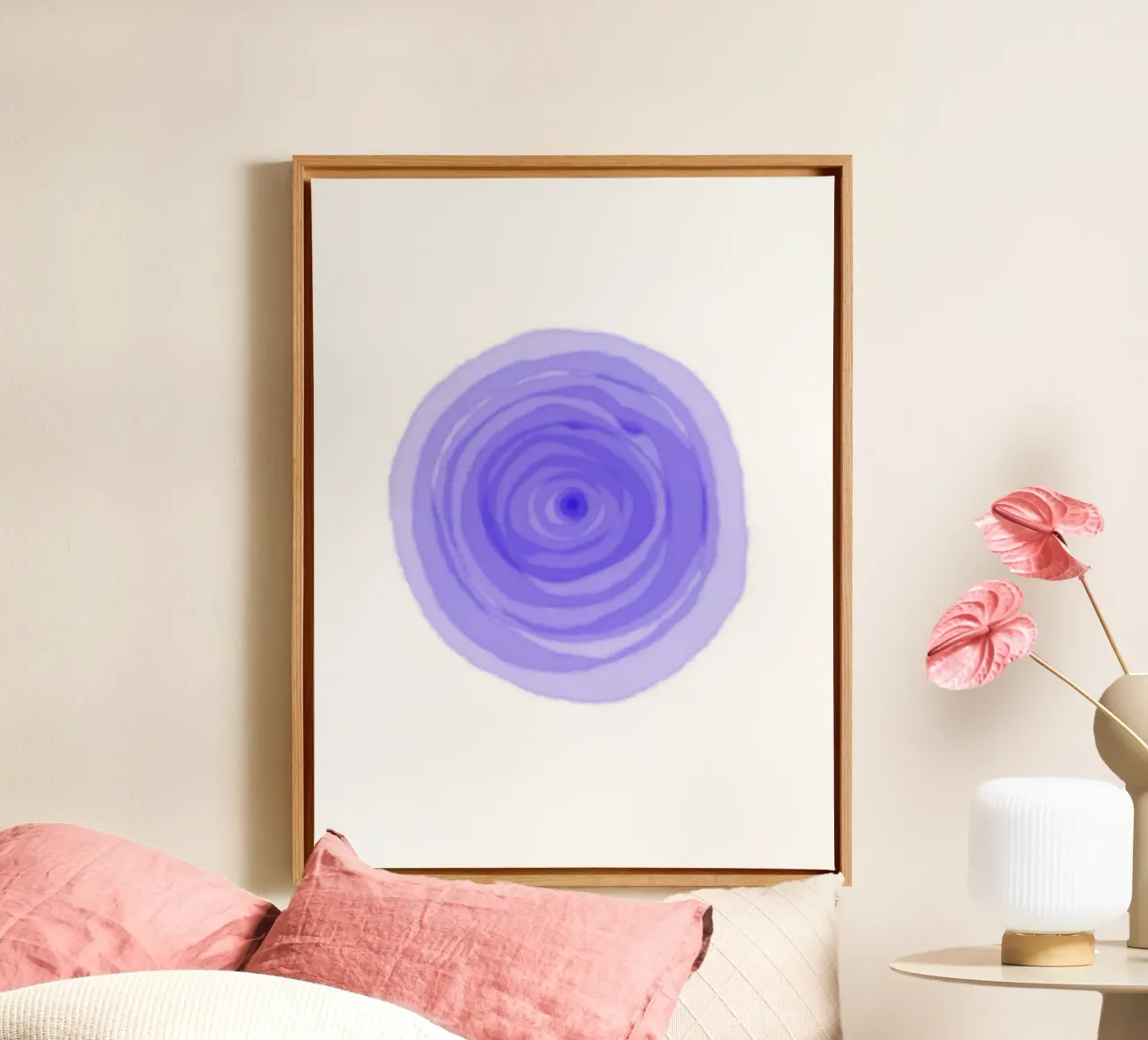 Meditatie - Derde Oog Chakra canvas met Baklijst van Studio B