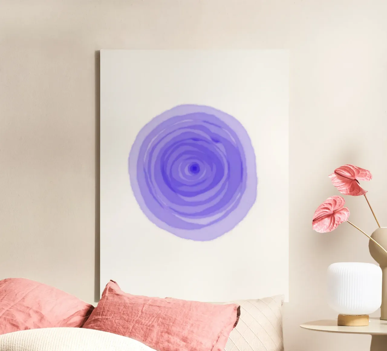 Meditatie - Derde Oog Chakra canvas met Baklijst van Studio B