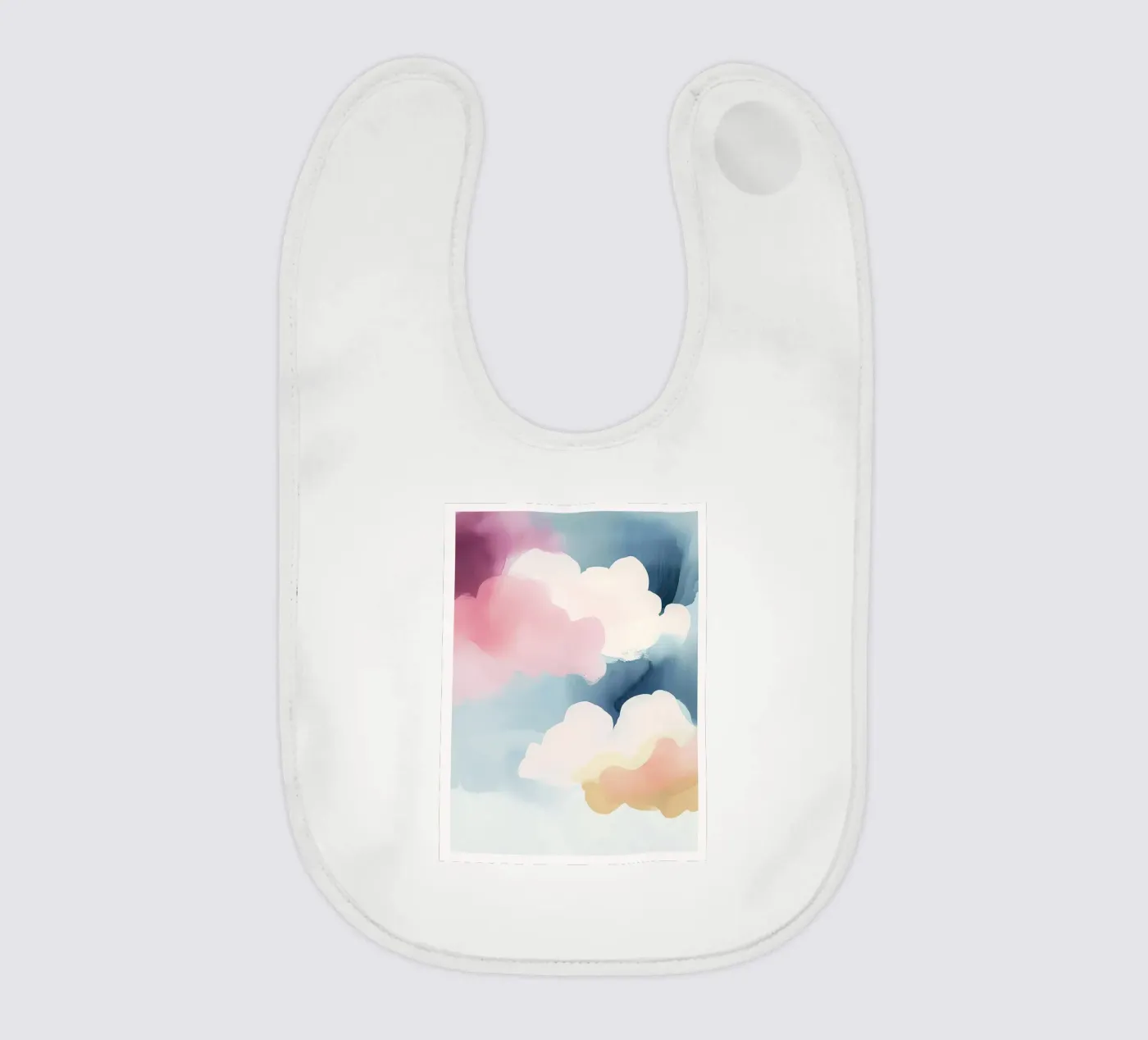Pastel Abstract Clouds baby bib by Hazia