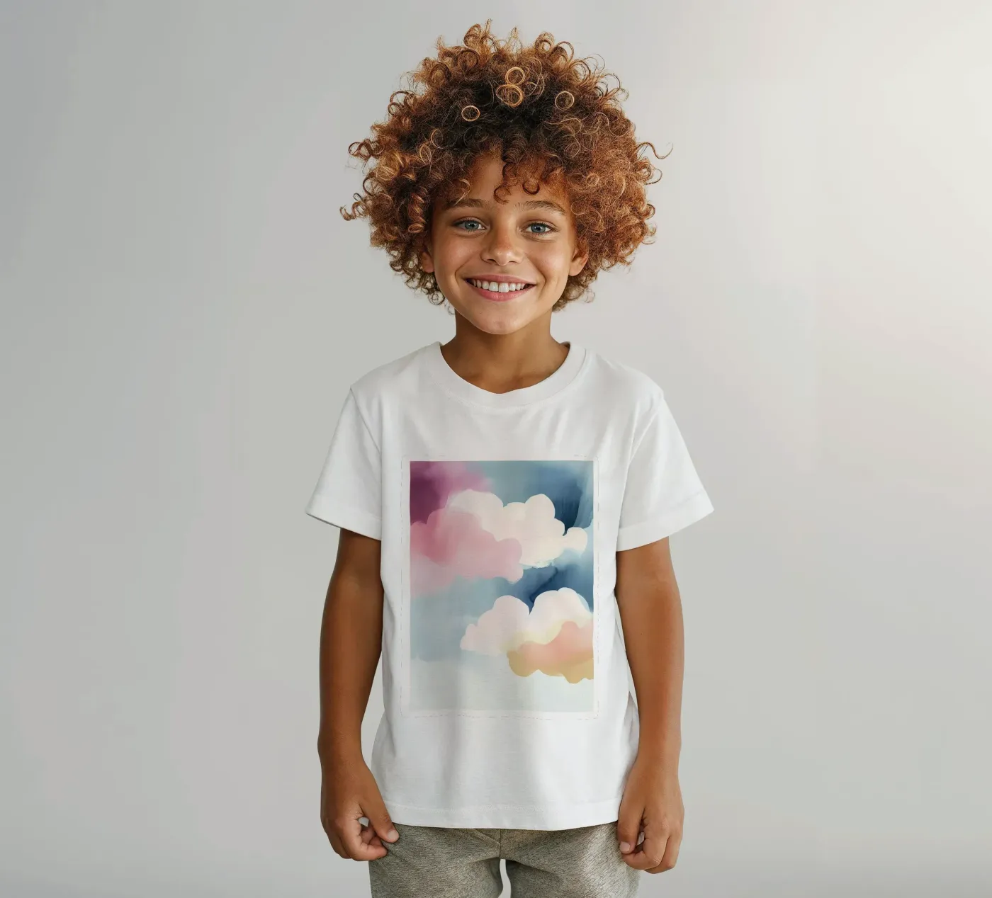 Pastel Abstract Clouds t-shirt bambini da Hazia