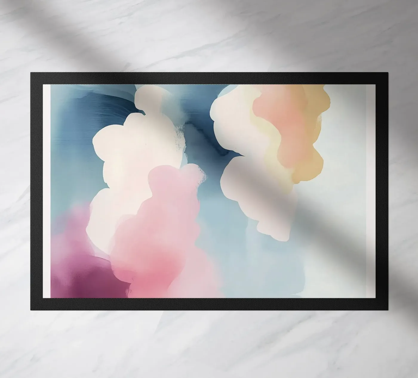Pastel Abstract Clouds doormat by Hazia