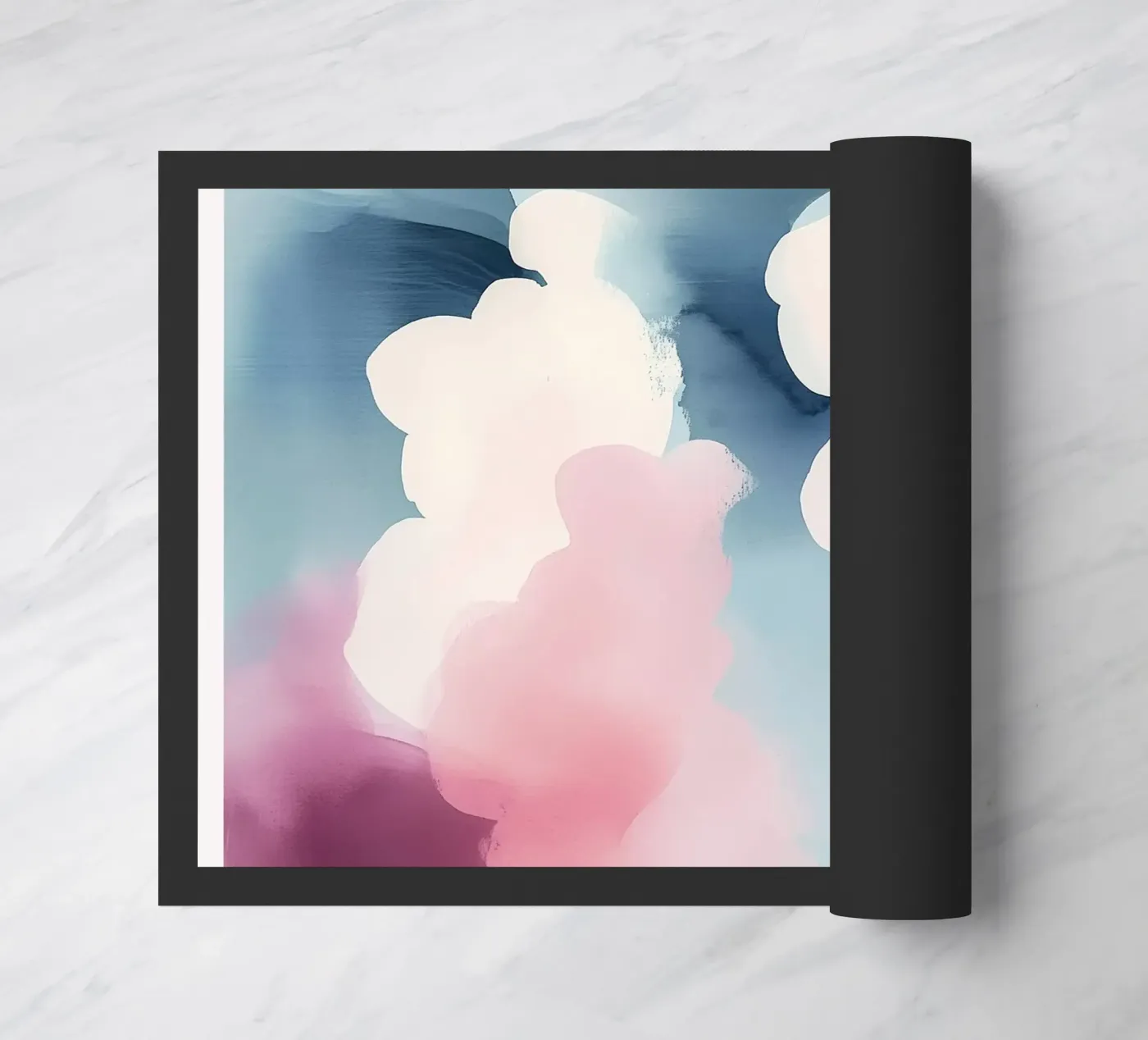 Pastel Abstract Clouds doormat by Hazia