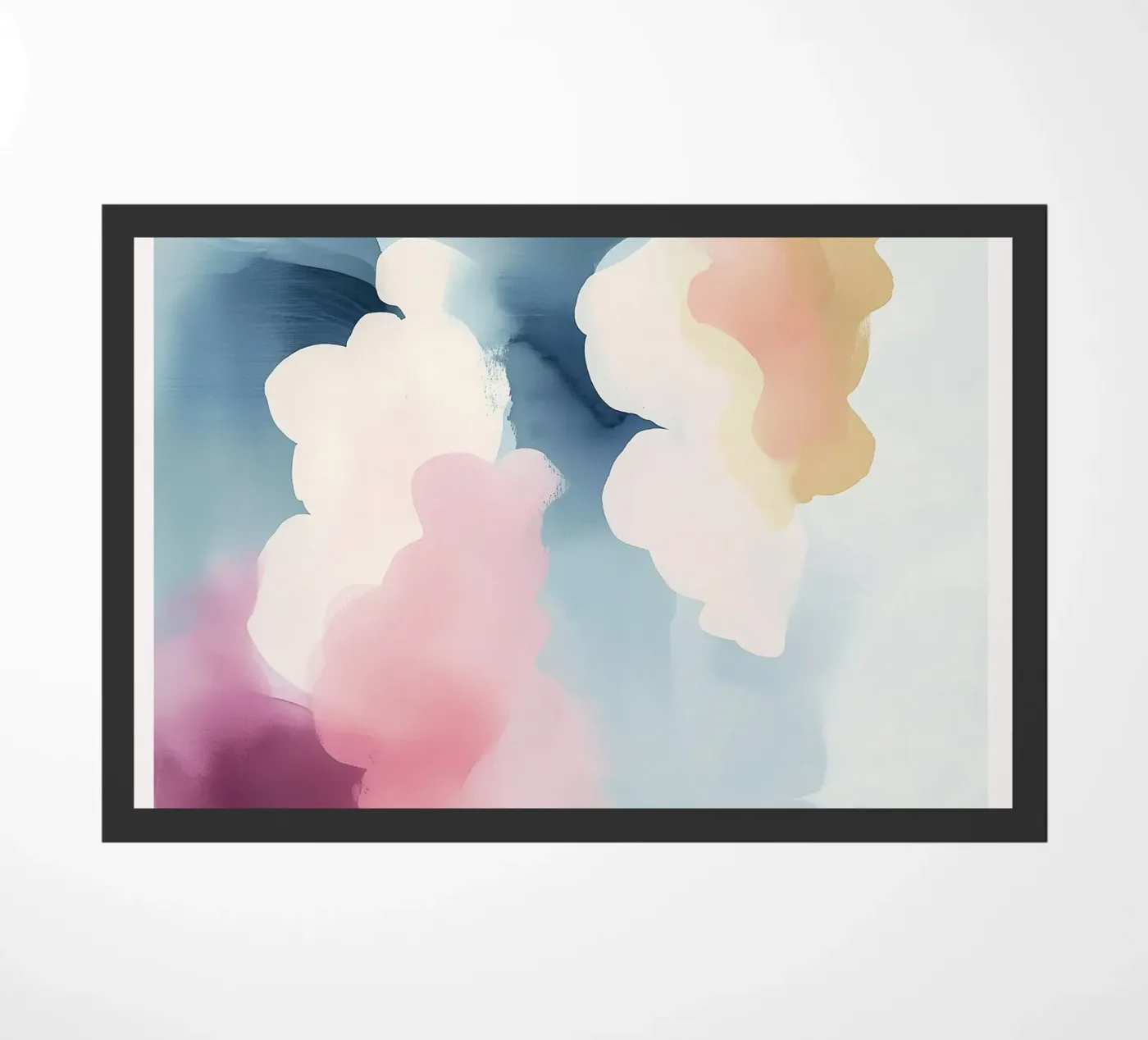 Pastel Abstract Clouds doormat by Hazia