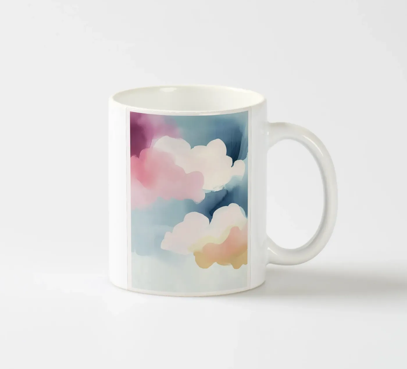 Pastel Abstract Clouds ceramic mug by Hazia