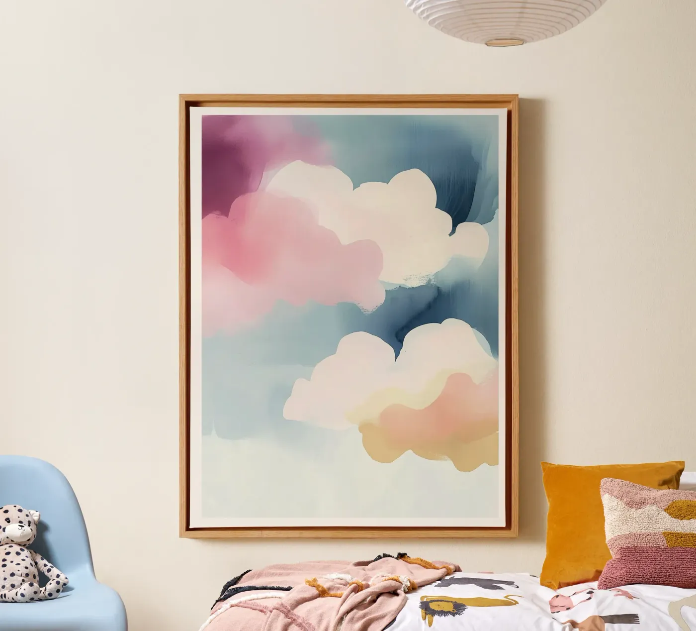Pastel Abstract Clouds tela da Hazia