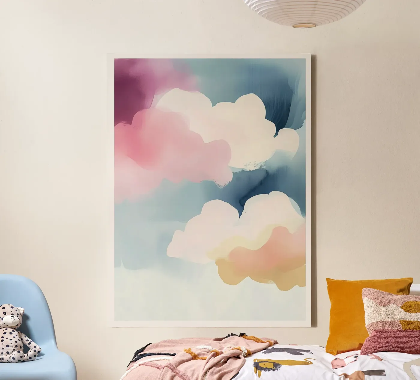 Pastel Abstract Clouds tela da Hazia