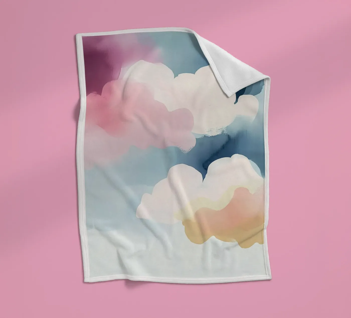 Pastel Abstract Clouds Fleecedecke von Hazia