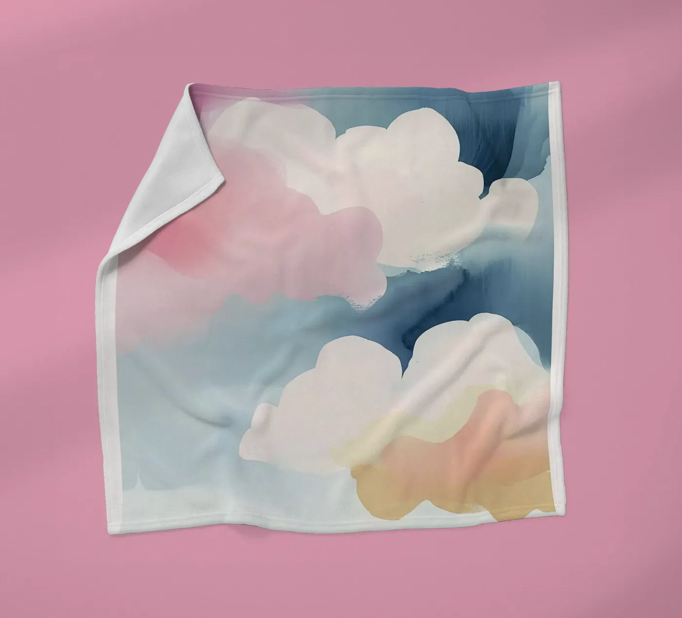Pastel Abstract Clouds Fleecedecke von Hazia