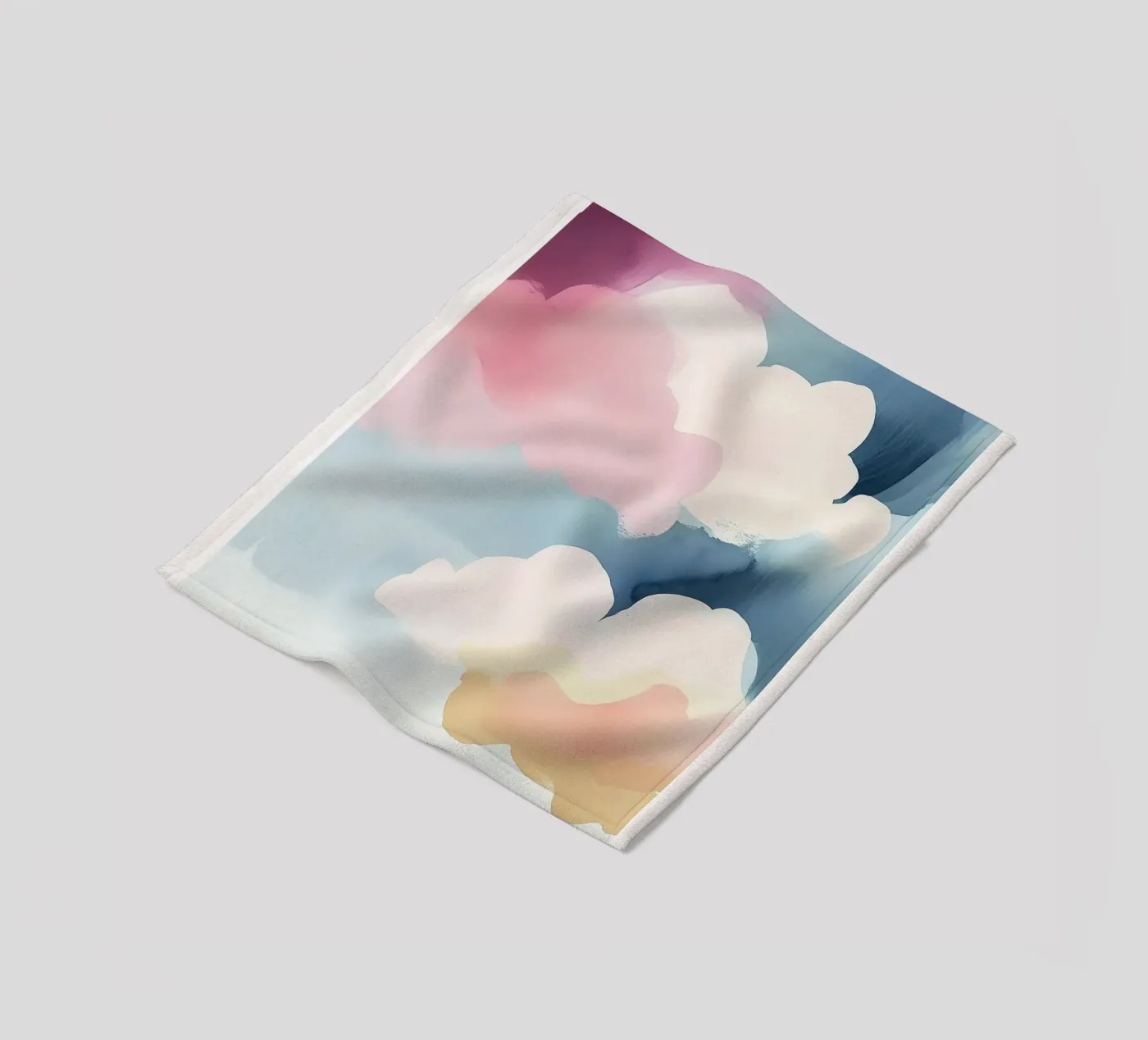 Pastel Abstract Clouds Fleecedecke von Hazia