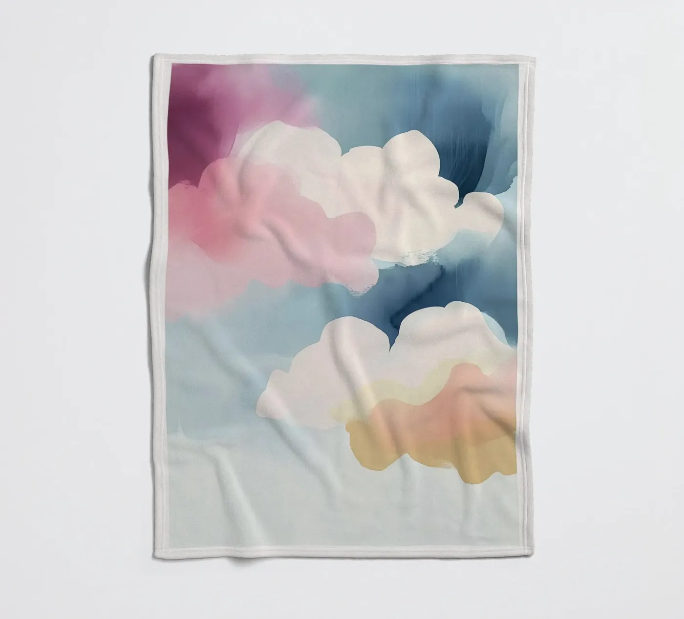 Pastel Abstract Clouds Fleecedecke von Hazia