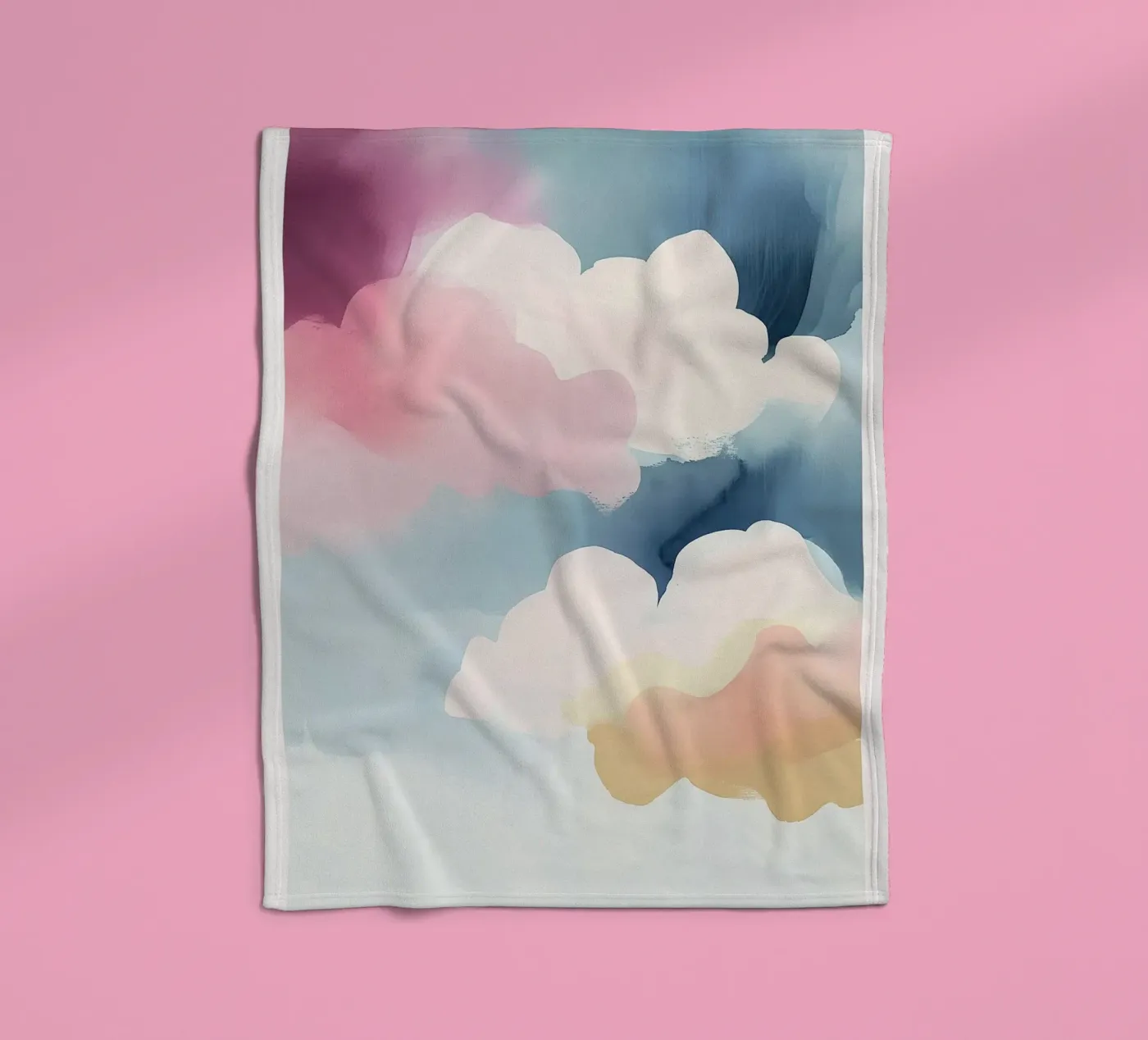 Pastel Abstract Clouds Fleecedecke von Hazia