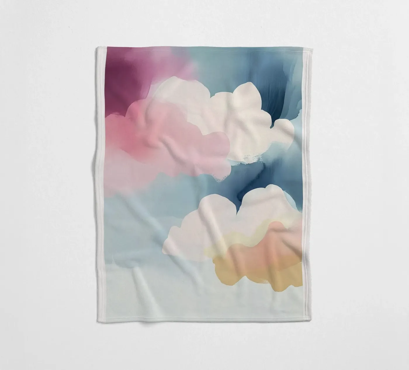 Pastel Abstract Clouds Fleecedecke von Hazia