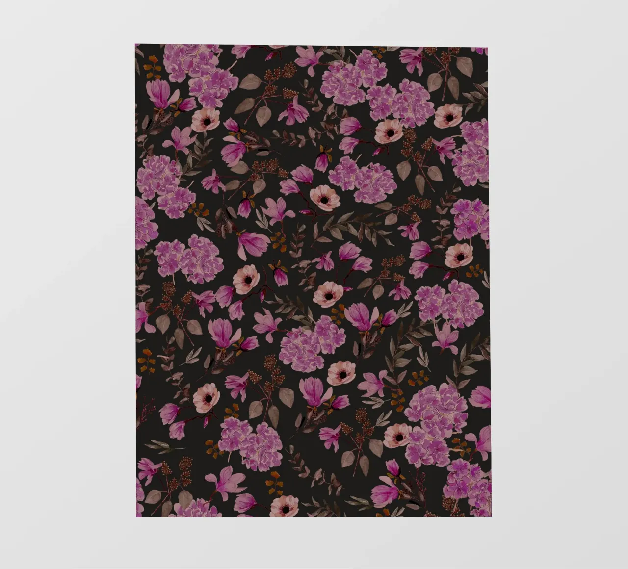 Dark Romantic Florals Pattern telo in pvc da anisillustration