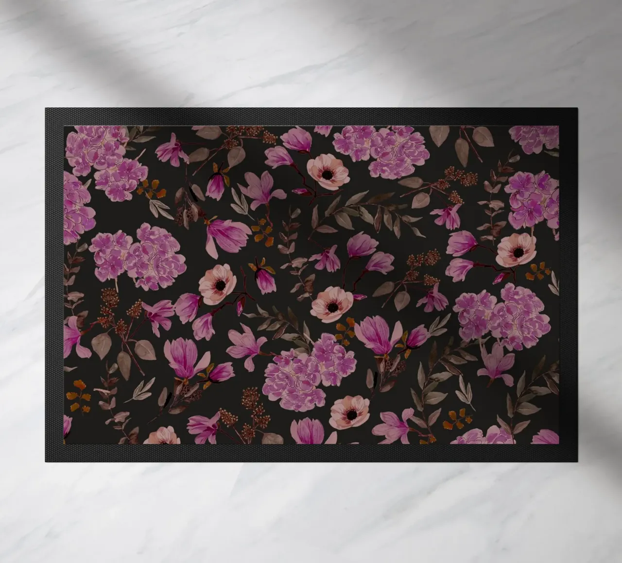 Dark Romantic Florals Pattern zerbino da anisillustration