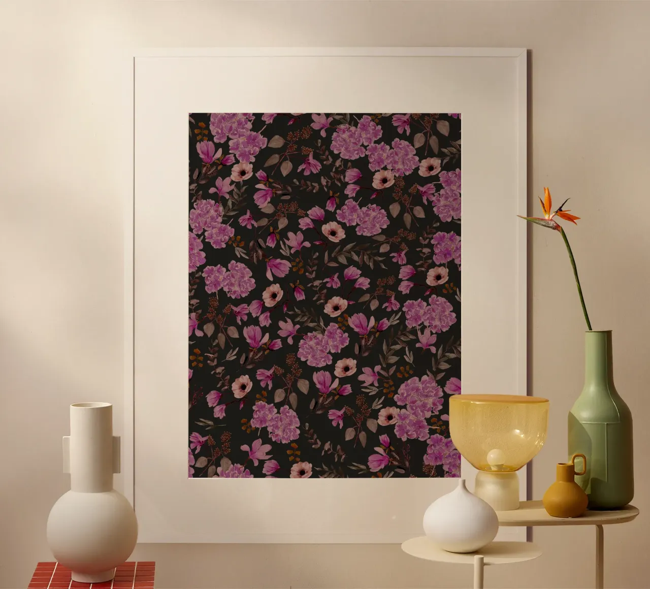 Dark Romantic Florals Pattern poster da anisillustration