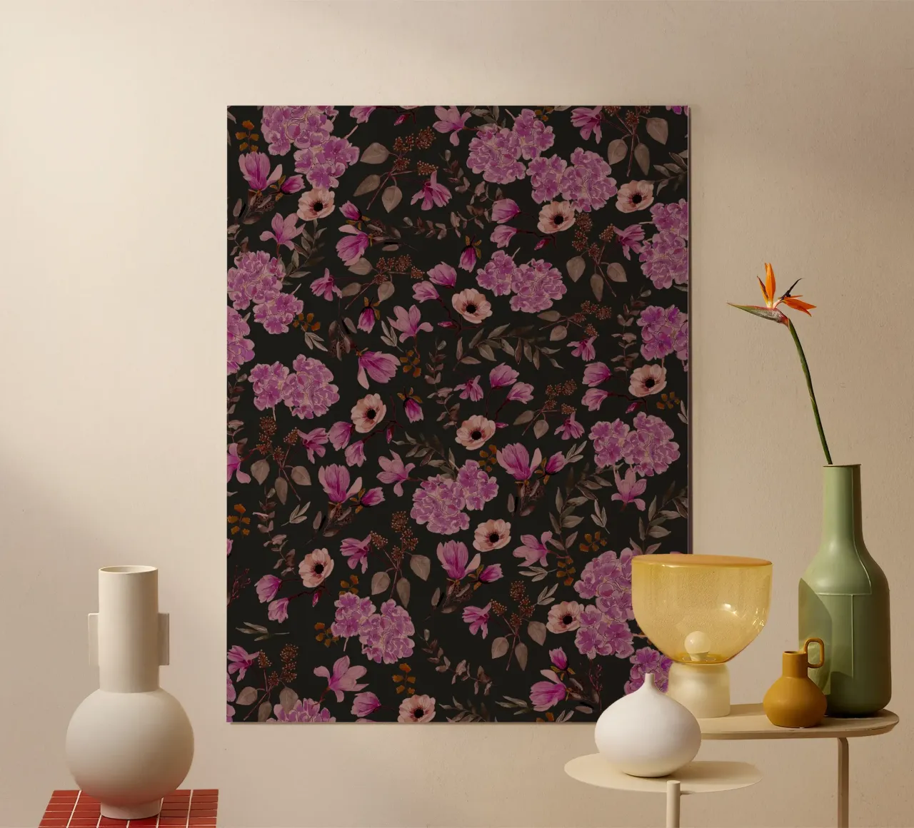 Dark Romantic Florals Pattern poster da anisillustration