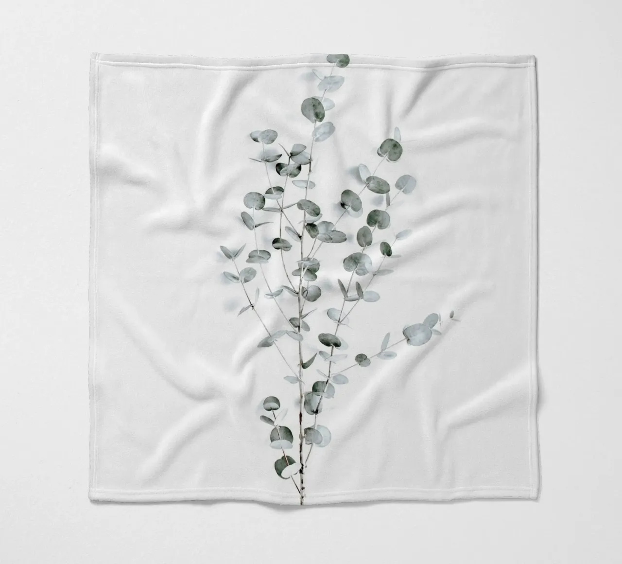 Eucalyptus leaves - modern and light fleece blanket by Whole©