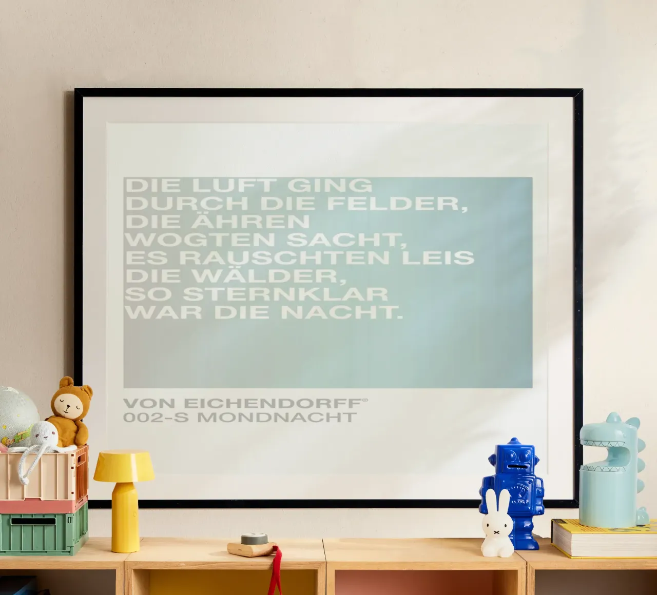 Mondnacht Light 02 poster con telaio in legno da UN-TYPISCH