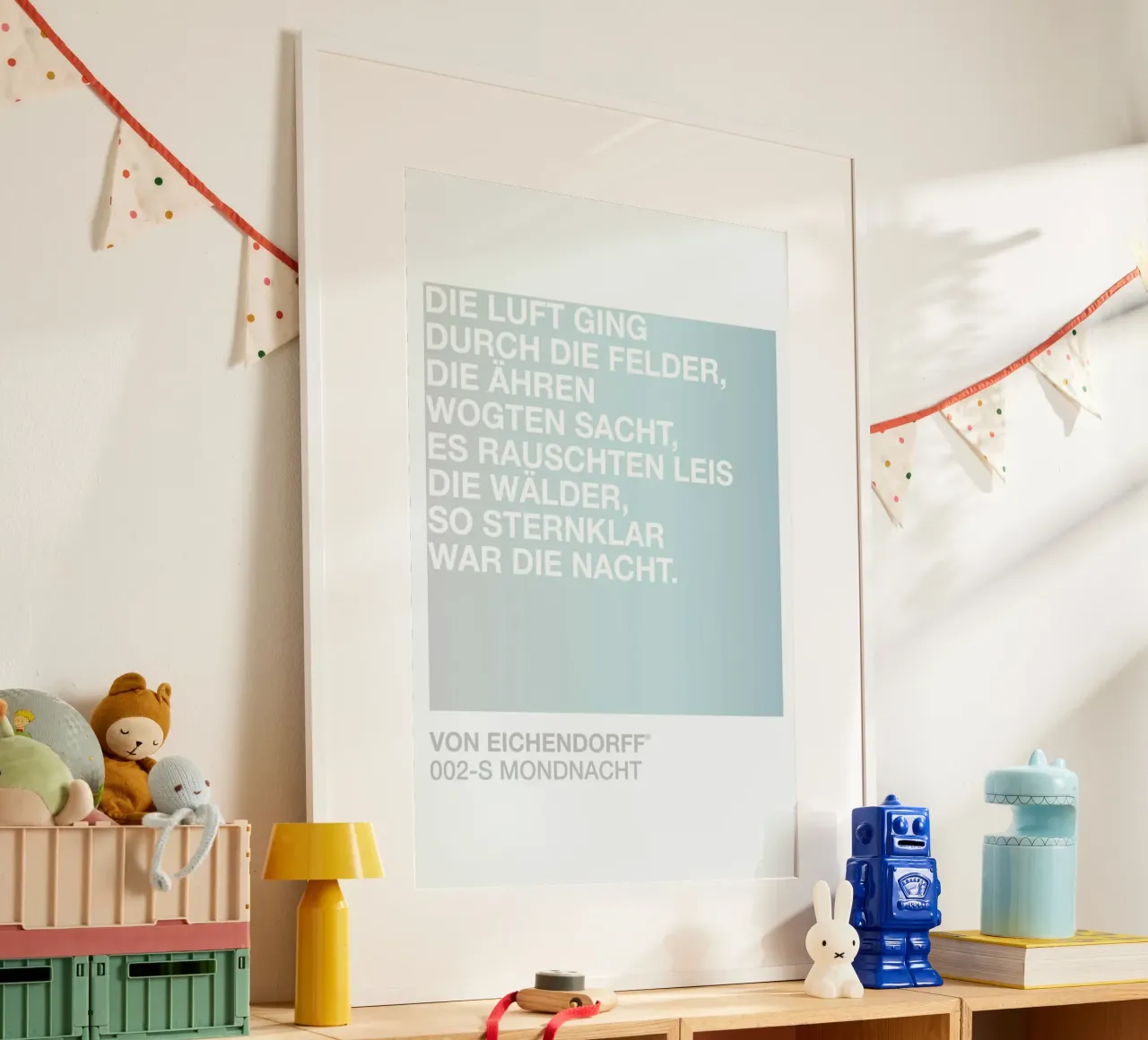 Mondnacht Light 02 poster con telaio in legno da UN-TYPISCH