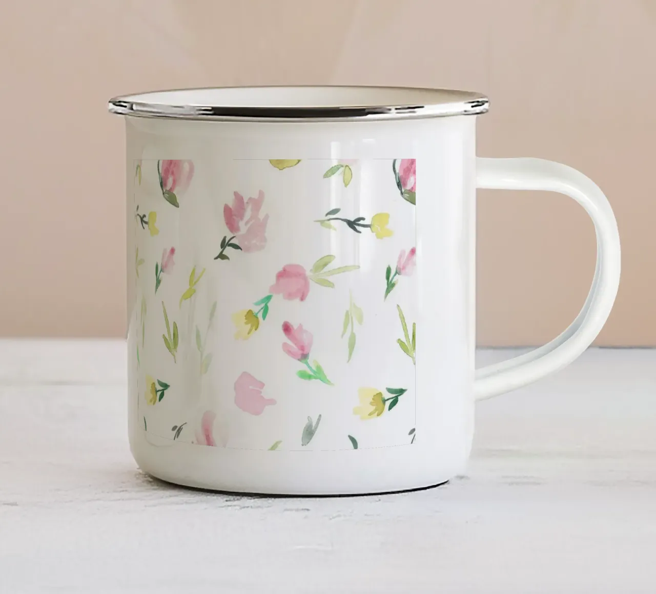 Tiny Watercolor Flowers Pattern tazza in smalto da anisillustration