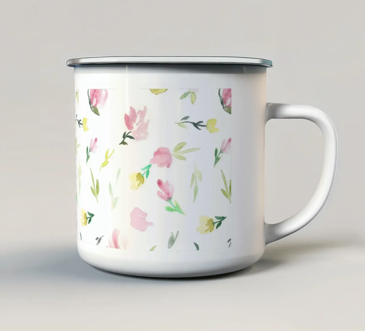 Tiny Watercolor Flowers Pattern tazza in smalto da anisillustration