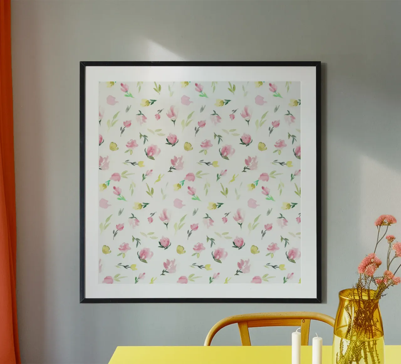 Tiny Watercolor Flowers Pattern poster da anisillustration