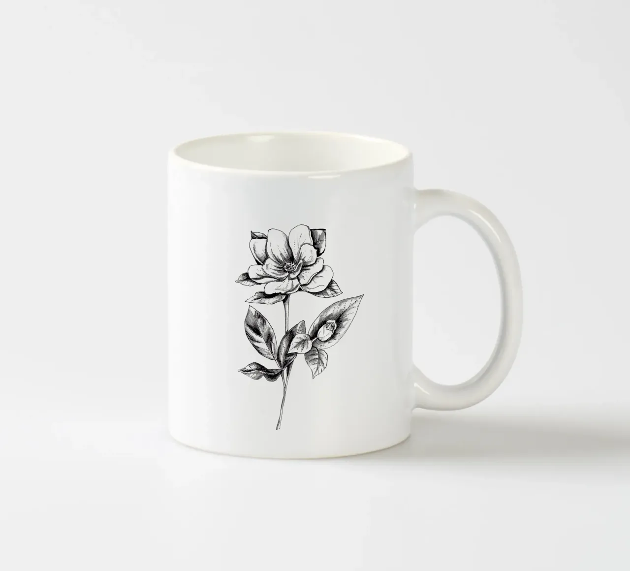 Magnolia Flower Drawing tazza in ceramica da anisillustration