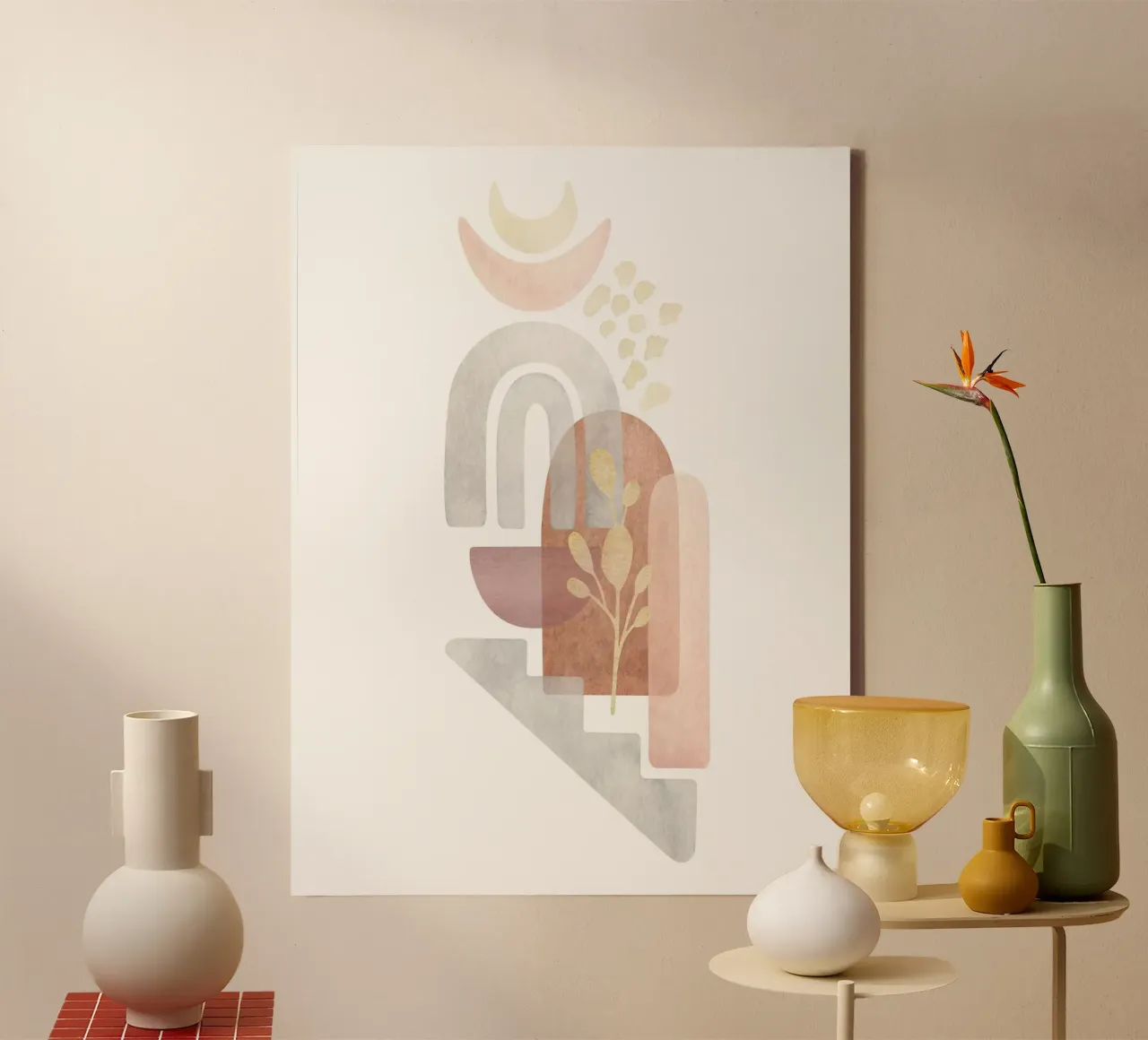 Abstrakte Geometrie - Boho Chic canvas by Whole©