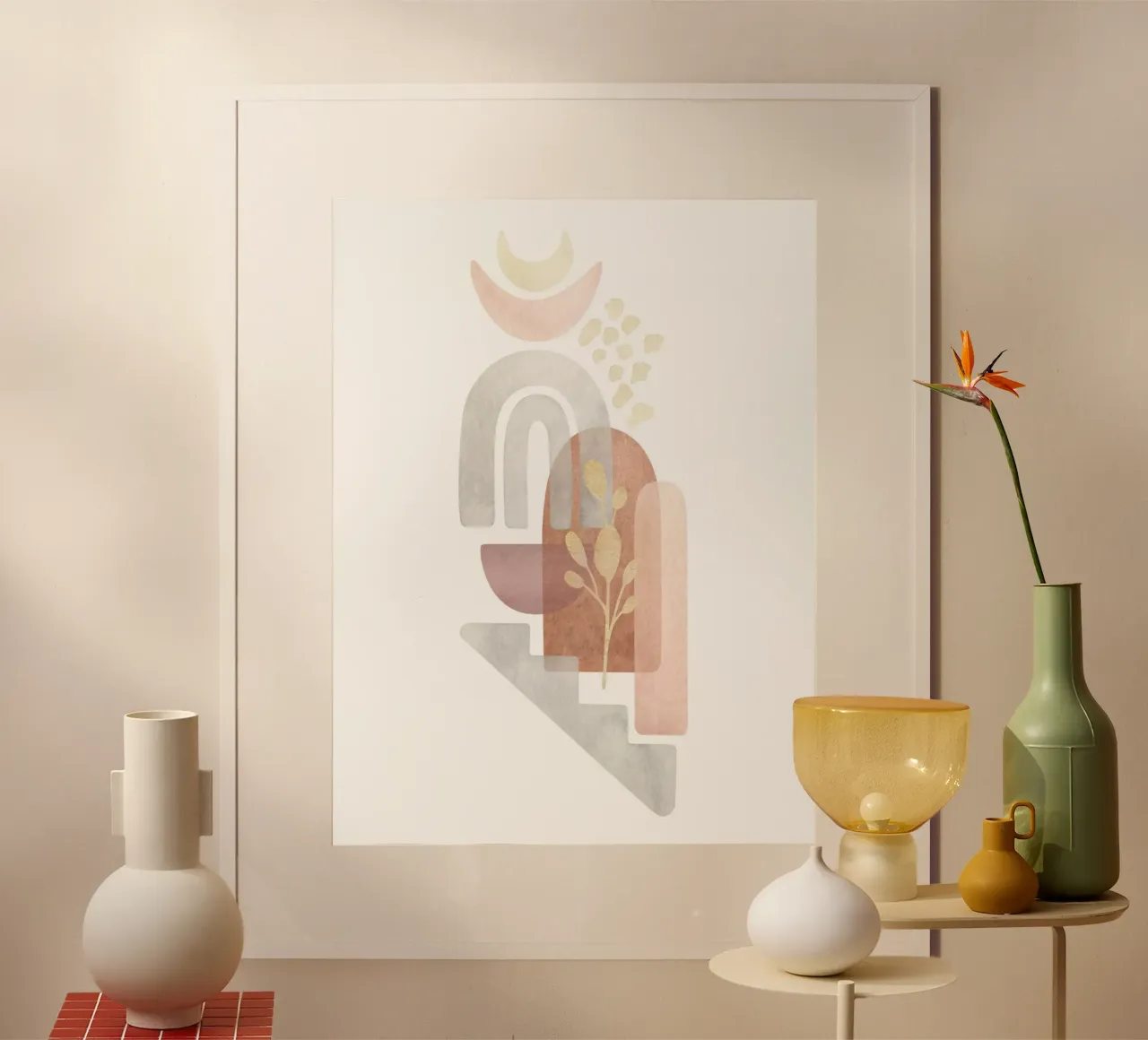Geometria astratta - Boho Chic poster con telaio in plastica da Whole©