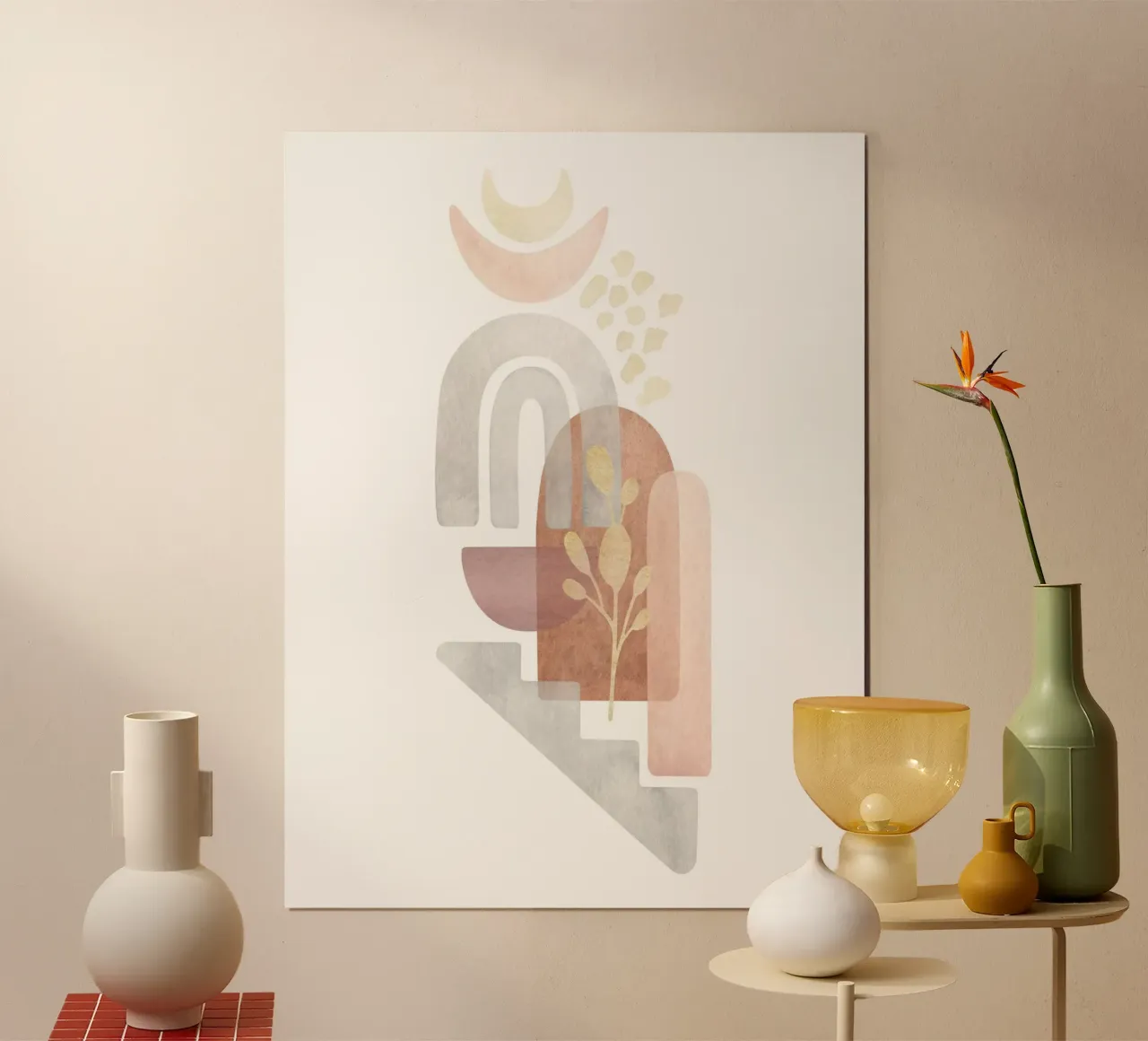 Geometria astratta - Boho Chic poster con telaio in plastica da Whole©