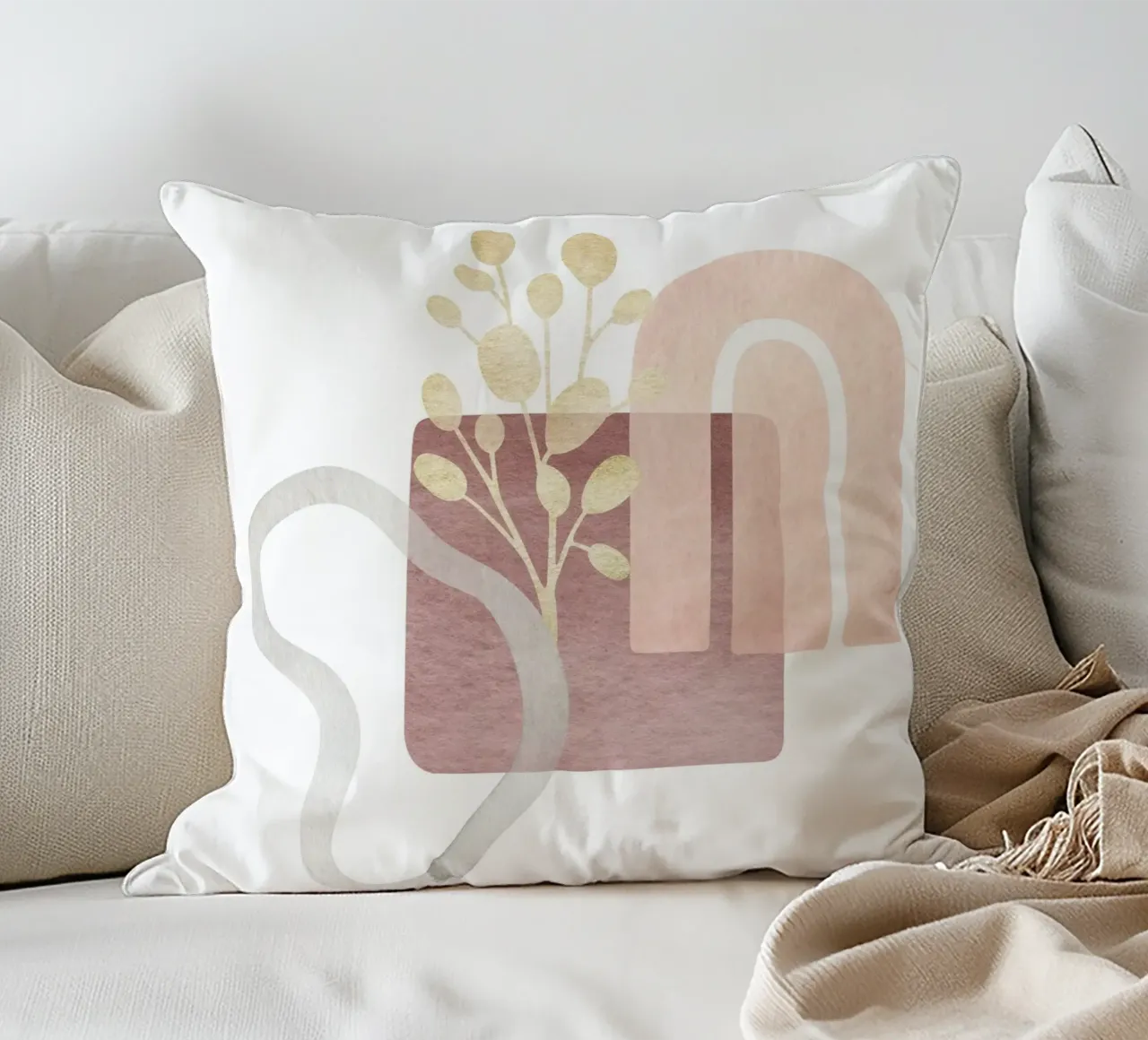Boho astratto - Eleganza geometrica cuscino da Whole©