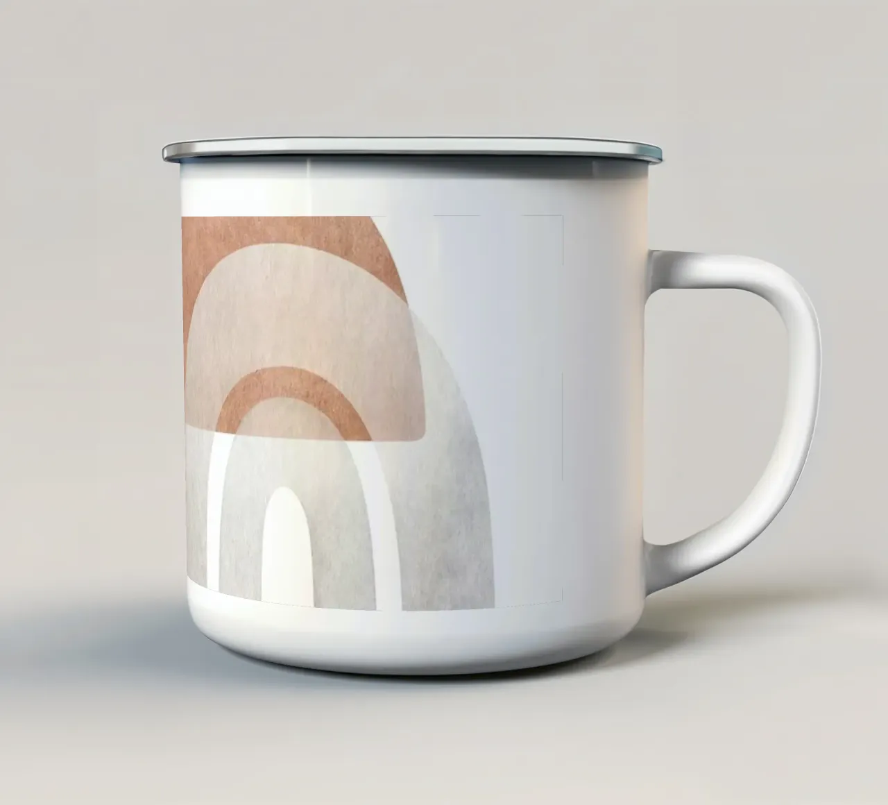 Abstracte boho compositie - natuurlijke elegantie emaille mok van Whole©