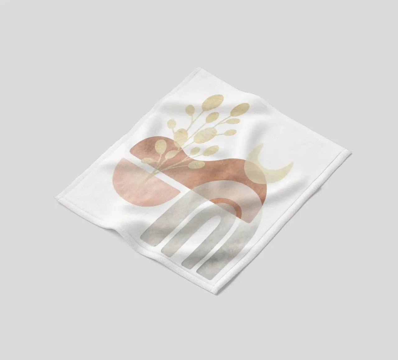 Abstracte boho compositie - natuurlijke elegantie fleecedeken van Whole©