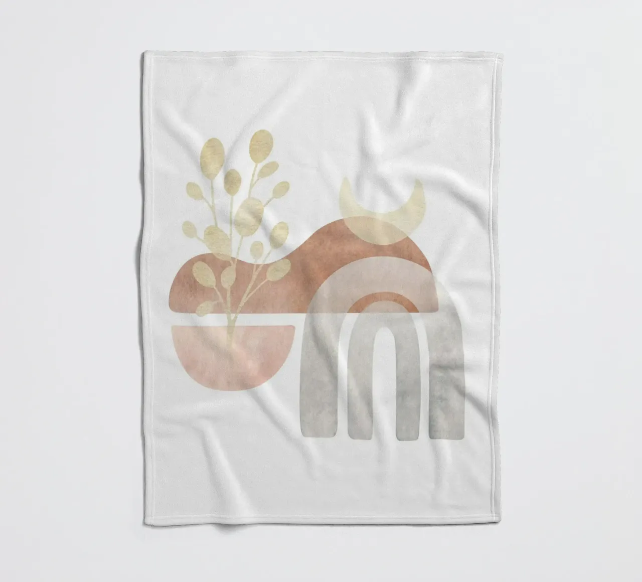 Abstracte boho compositie - natuurlijke elegantie fleecedeken van Whole©