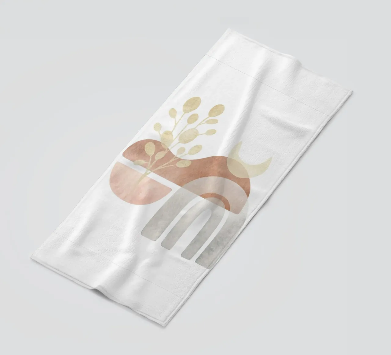 Abstracte boho compositie - natuurlijke elegantie strandhanddoek van Whole©