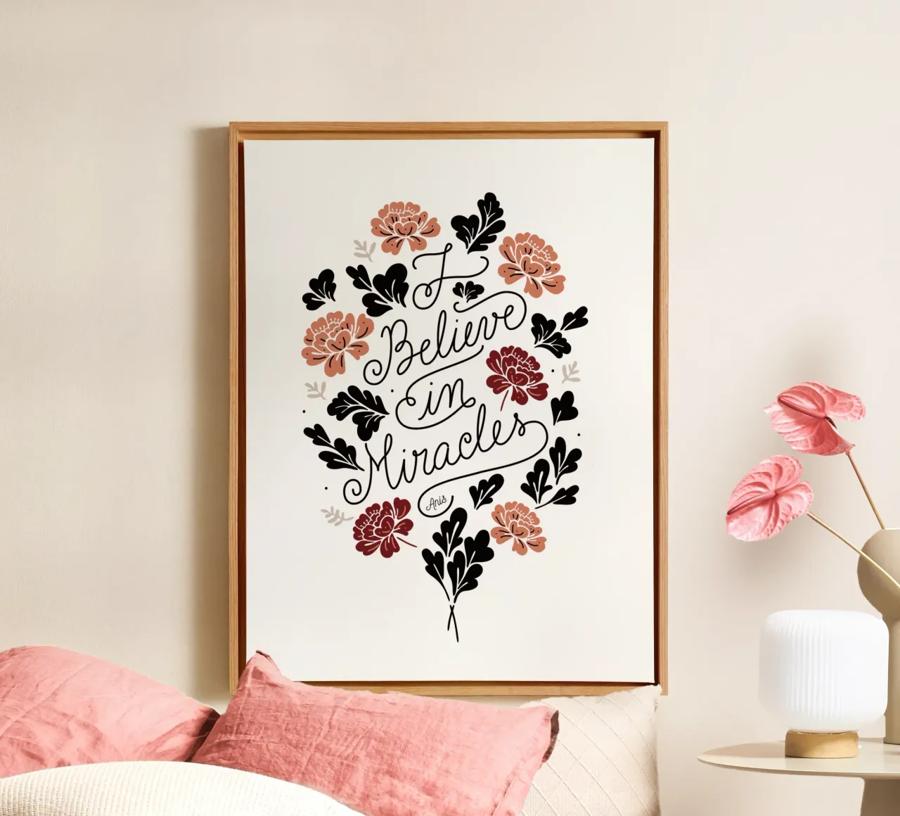 I Believe in Miracles tela con Cornice a cassetta da anisillustration