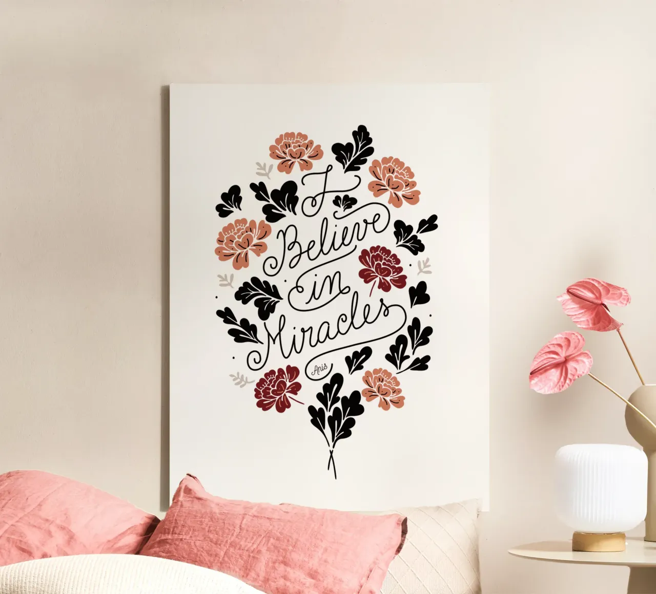 I Believe in Miracles tela con Cornice a cassetta da anisillustration